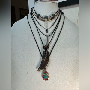 Group of 6 boho style necklaces